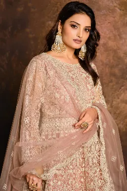 Party Wear Net Indian Anarkali Salwar Suit For Women