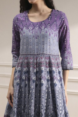 Cotton Printed Anarkali Suit Set - Image 2